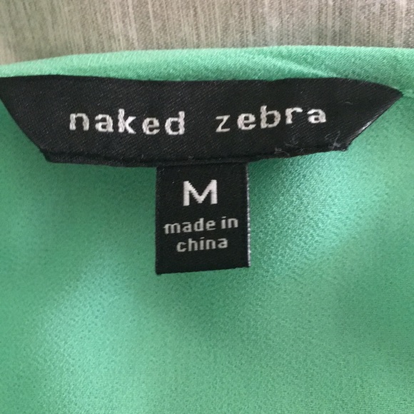 Women’s naked zebra teal tank top, size M. - Picture 3 of 7